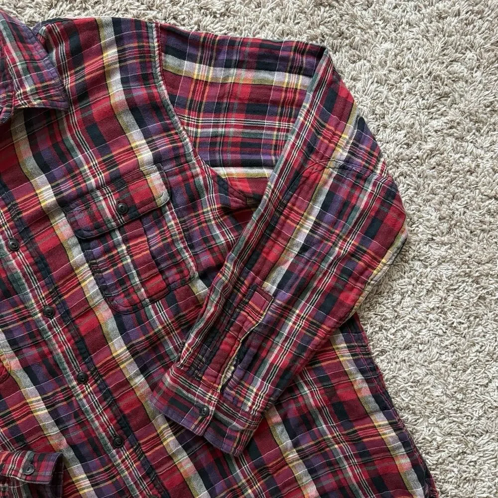 Vintage Polo Ralph Lauren Thick Button Up Red Tartan Plaid Shirt Men’s Size XXL